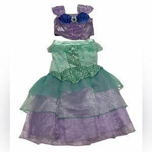 Disney Store Girl Princess Dress Mermaid Halloween Costume 2 Pcs 5/6